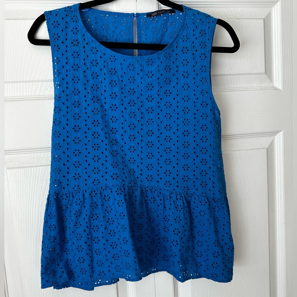 Eyelet Peplum Tank